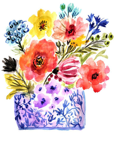 Sweet Arrangement II Black Modern Wood Framed Art Print by Fields, Karen