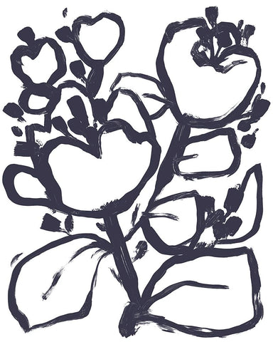 Carbon Flower I Black Modern Wood Framed Art Print by Vess, June Erica