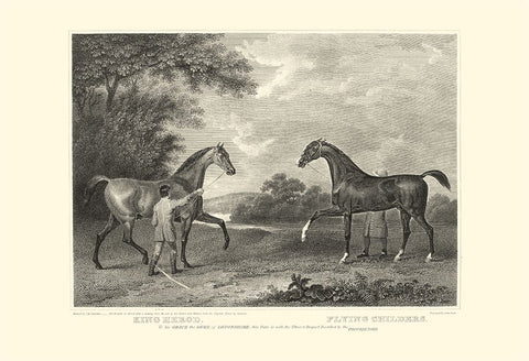 Custom King Herod And Flying Childers White Modern Wood Framed Art Print with Double Matting by Scott, John