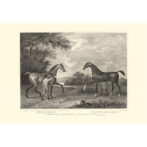 Custom King Herod And Flying Childers Black Modern Wood Framed Art Print by Scott, John