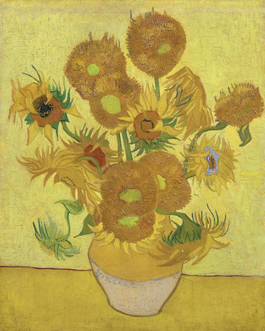 Van Gogh Sunflowers IV Black Modern Wood Framed Art Print by Van Gogh, Vincent