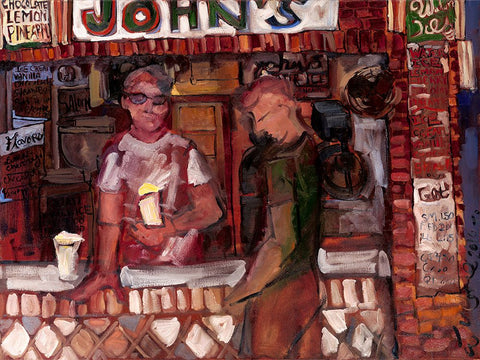 Staying Cool Black Ornate Wood Framed Art Print with Double Matting by Ferrell, Erin McGee