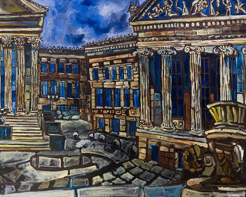 The Art Museum White Modern Wood Framed Art Print with Double Matting by Ferrell, Erin McGee