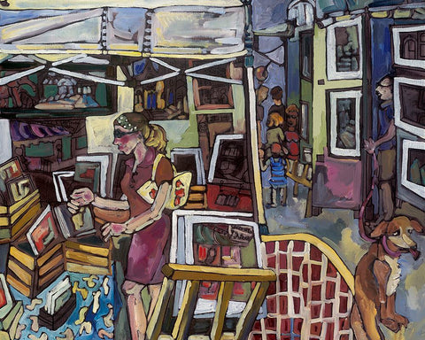 The Art Show Black Modern Wood Framed Art Print by Ferrell, Erin McGee