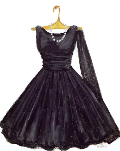 Black Dress Thread Black Ornate Wood Framed Art Print with Double Matting by McGee, Janie