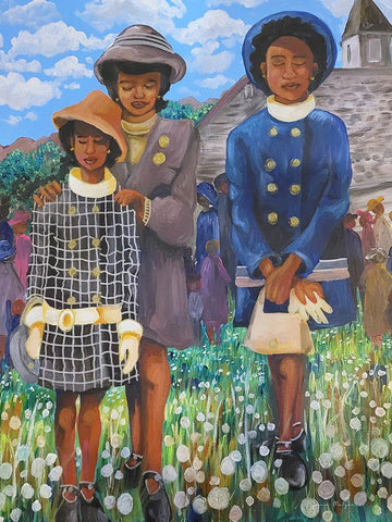 Rocky Mountain Girls I White Modern Wood Framed Art Print with Double Matting by McGee, Janie