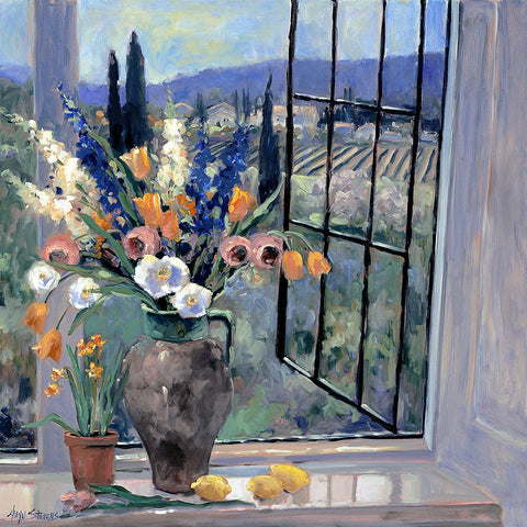 Tuscany Hillside I Black Modern Wood Framed Art Print by Stevens, Allayn