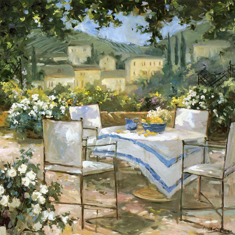 Tuscany Terrace I Black Modern Wood Framed Art Print by Stevens, Allayn