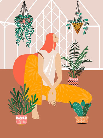 Boho Girl I Black Modern Wood Framed Art Print by Arctic Frame