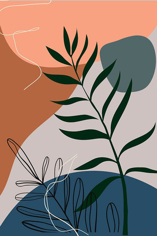 Boho Leaves I Black Modern Wood Framed Art Print by Arctic Frame