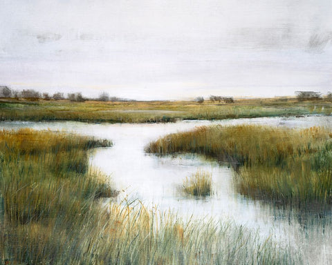 Misty Marshland  I Black Modern Wood Framed Art Print by OToole, Tim