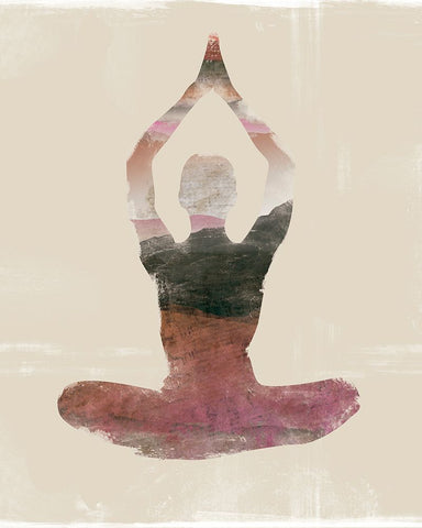 Morning Yoga Pose II White Modern Wood Framed Art Print with Double Matting by Bagnato, Judi