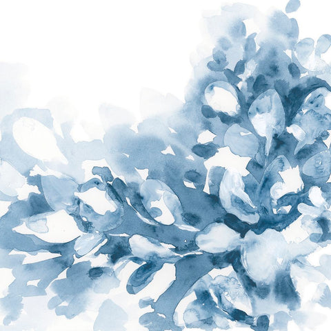 Indigo Splash II Black Modern Wood Framed Art Print by Vess, June Erica