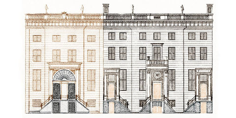 Amsterdam Canal Houses III Black Ornate Wood Framed Art Print with Double Matting by Teyler, Johan