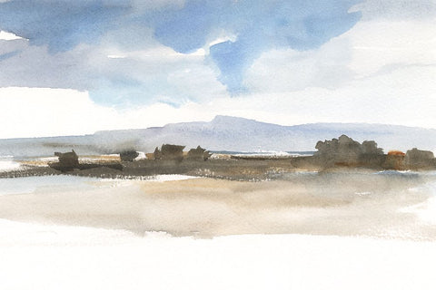 Foggy Mountain Vista II Black Modern Wood Framed Art Print by Harper, Ethan