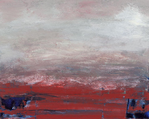 Red Glimpse White Modern Wood Framed Art Print with Double Matting by Gordon, Sharon