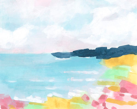 Chroma Coast II Black Modern Wood Framed Art Print by Vess, June Erica