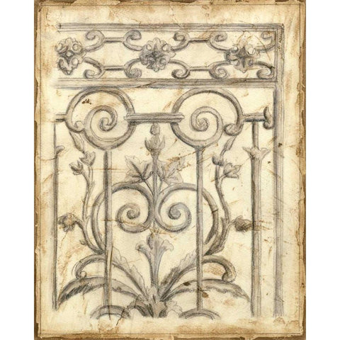 Decorative Iron Sketch II White Modern Wood Framed Art Print by Meagher, Megan