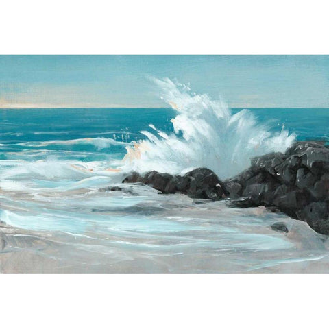 Crashing Wave I Black Modern Wood Framed Art Print with Double Matting by OToole, Tim