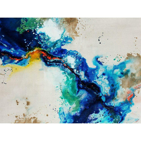 Animated Flow II Gold Ornate Wood Framed Art Print with Double Matting by Drotar, Rikki