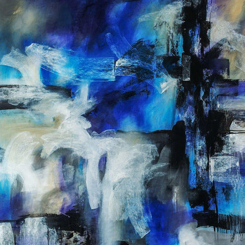 Azure Dreams White Modern Wood Framed Art Print with Double Matting by Drotar, Rikki