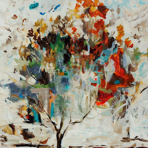 Bird Nest Tree Black Modern Wood Framed Art Print by Maas, Jodi