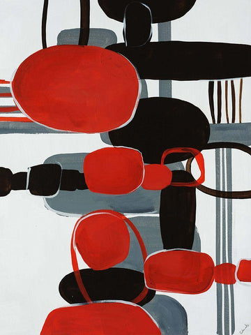 Fizz III White Modern Wood Framed Art Print with Double Matting by Edmunds, Sydney