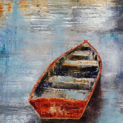 The Row Boat Gold Ornate Wood Framed Art Print with Double Matting by Henry, Alexys