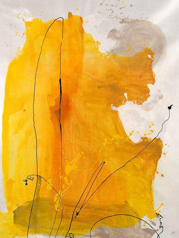 Jovial II White Modern Wood Framed Art Print with Double Matting by Drotar, Rikki