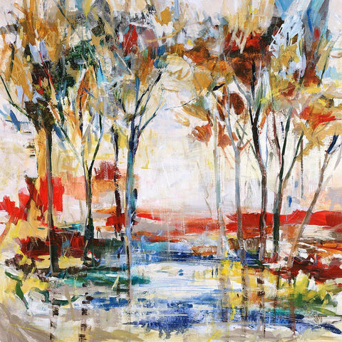 Red Cliff Grove Black Modern Wood Framed Art Print with Double Matting by Maas, Jodi