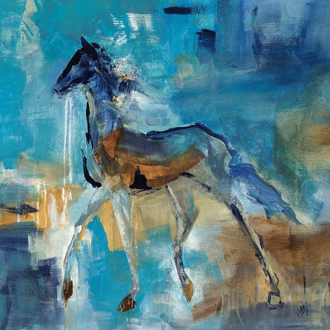 Loose Reins I Black Modern Wood Framed Art Print by Maas, Jodi