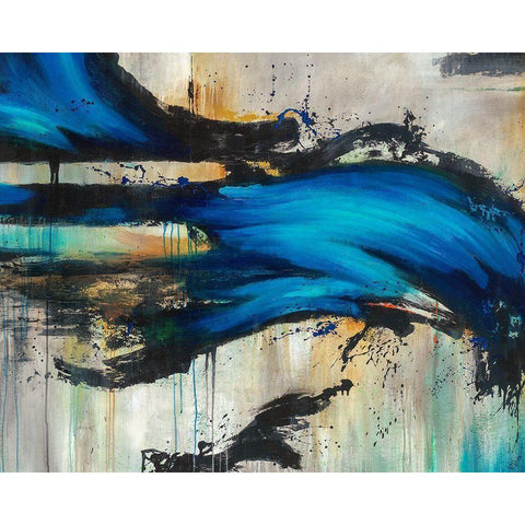 Midnight Splash Gold Ornate Wood Framed Art Print with Double Matting by Drotar, Rikki