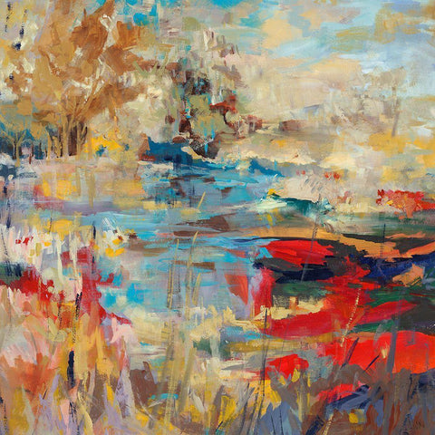 Oak Creek Black Modern Wood Framed Art Print with Double Matting by Maas, Jodi