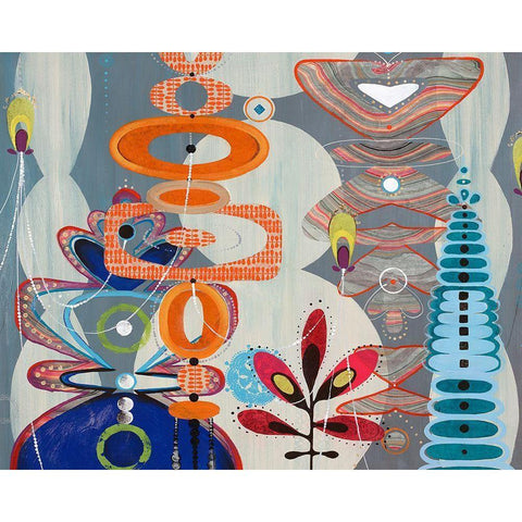 Wonka World White Modern Wood Framed Art Print by Edmunds, Sydney