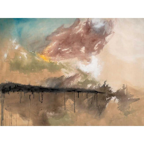 Ambient Landscape I Black Modern Wood Framed Art Print with Double Matting by Jasper, Sisa