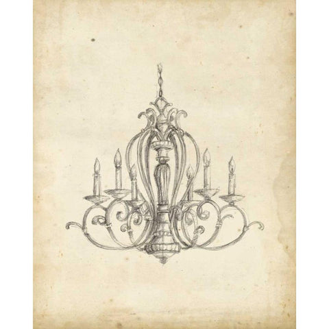Classical Chandelier I Black Modern Wood Framed Art Print by Harper, Ethan