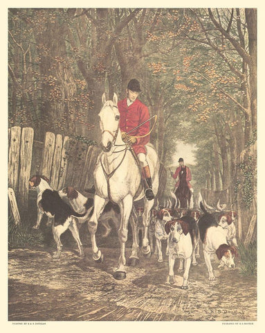 Morning - Going to Cover Black Ornate Wood Framed Art Print with Double Matting by Douglas, Edward A.S.