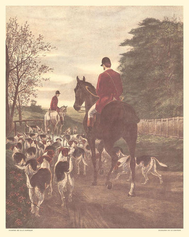 Evening - Returning to the Kennels Black Ornate Wood Framed Art Print with Double Matting by Douglas, Edward A.S.