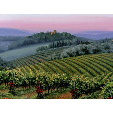 Chianti Dusk Black Modern Wood Framed Art Print with Double Matting by Swanson, Michael