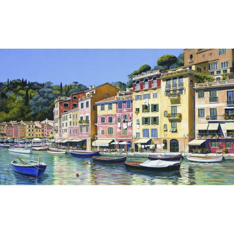 Portofino Black Modern Wood Framed Art Print by Swanson, Michael