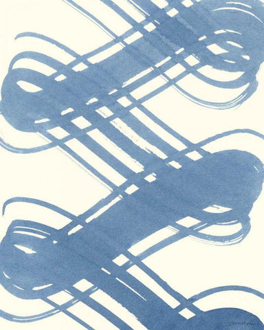 Macrame Blue I White Modern Wood Framed Art Print with Double Matting by Lam, Vanna