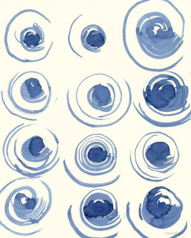 Macrame Blue II Black Ornate Wood Framed Art Print with Double Matting by Lam, Vanna