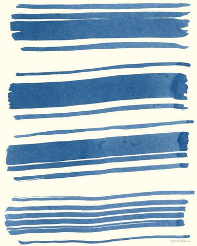 Macrame Blue III Black Ornate Wood Framed Art Print with Double Matting by Lam, Vanna