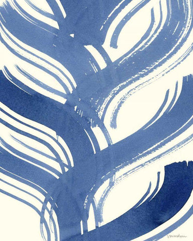 Macrame Blue IV White Modern Wood Framed Art Print with Double Matting by Lam, Vanna