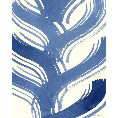 Macrame Blue IV White Modern Wood Framed Art Print by Lam, Vanna