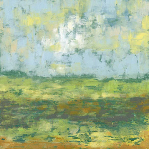 Sunfield II Gold Ornate Wood Framed Art Print with Double Matting by Goldberger, Jennifer