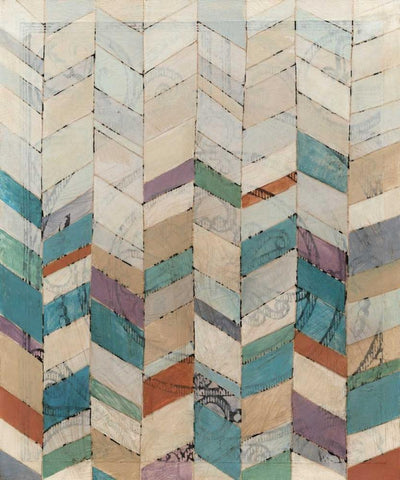 Chevron Overlay I Black Ornate Wood Framed Art Print with Double Matting by Meagher, Megan