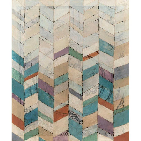 Chevron Overlay I Gold Ornate Wood Framed Art Print with Double Matting by Meagher, Megan