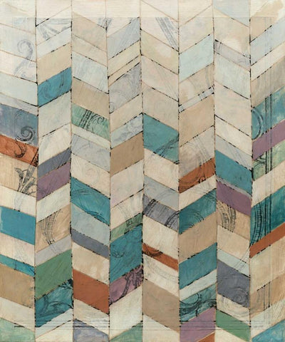 Chevron Overlay II White Modern Wood Framed Art Print with Double Matting by Meagher, Megan