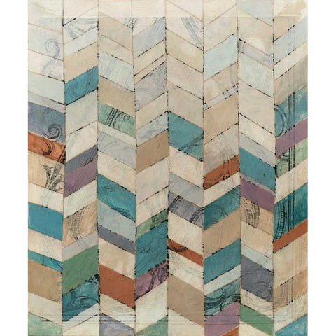 Chevron Overlay II Black Modern Wood Framed Art Print by Meagher, Megan